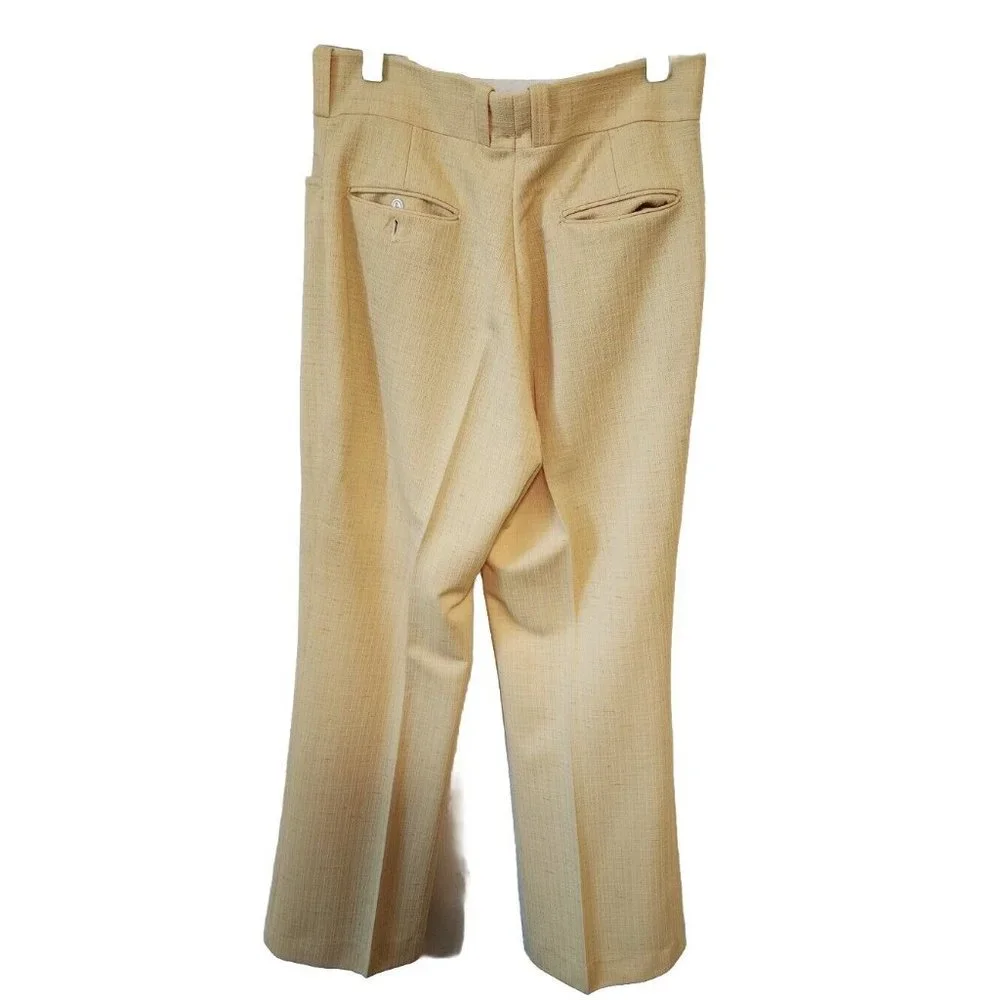 Vintage Retro Mens Lee Wald Yellow Suit Jacket Pants Disco Pimp Summer Vacation - Picture 6 of 16